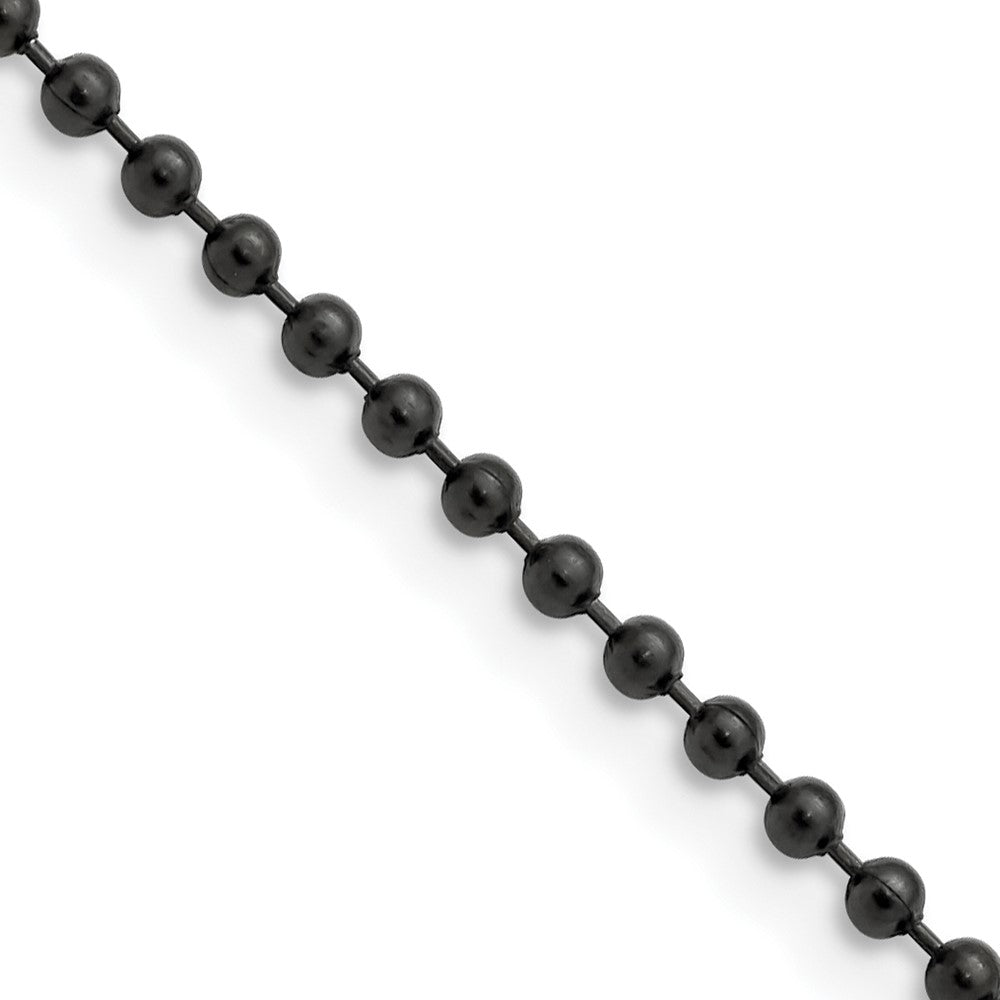 Chisel Stainless Steel Polished Black IP-plated 2.4mm 30 inch Ball Chain