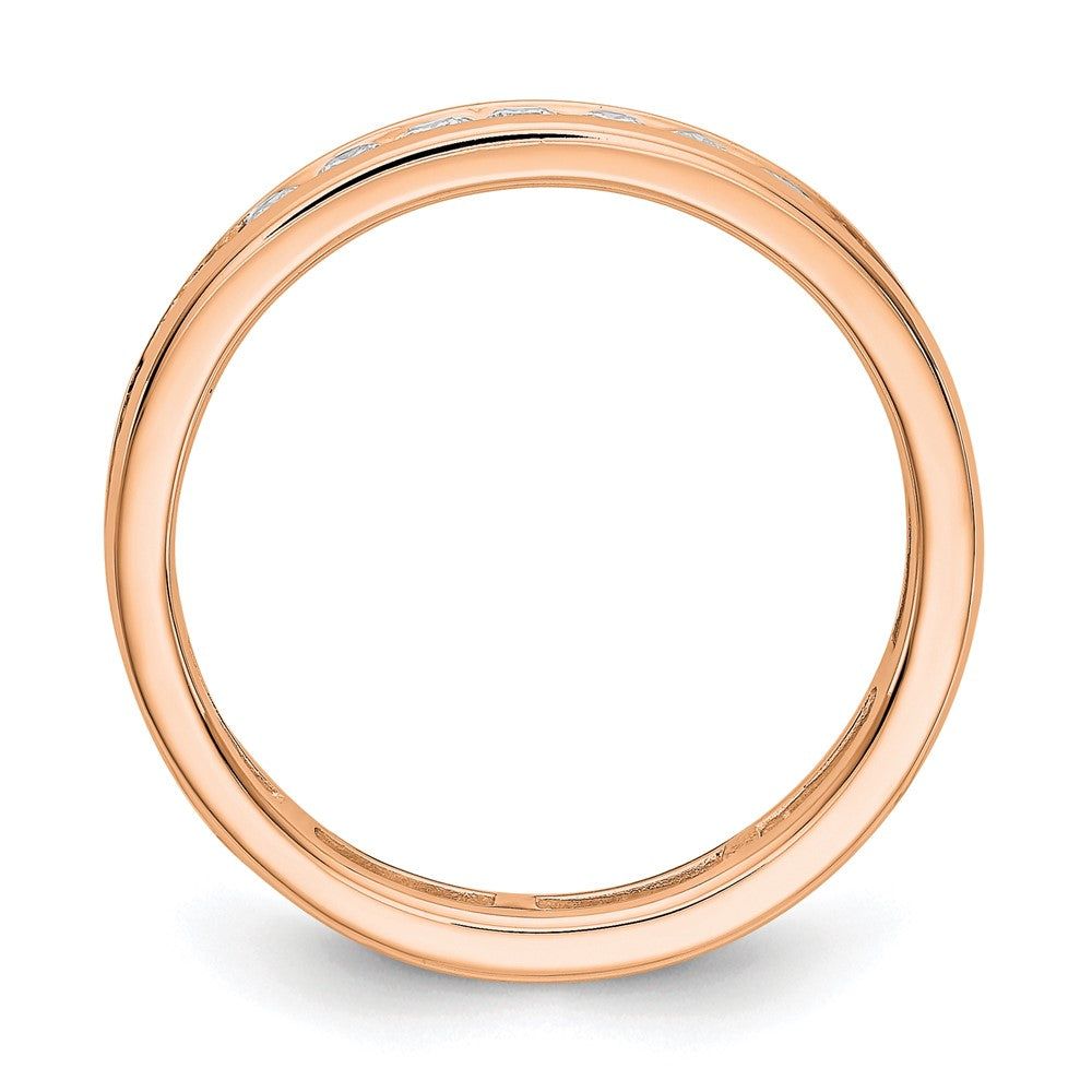 14k Rose Gold 1 carat Lab Grown Diamond VS/SI+ G+ Channel Set Size 7 Eternity Band