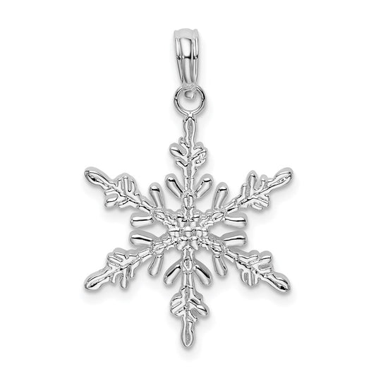 De-Ani Sterling Silver Rhodium-Plated Polished Snowflake Pendant