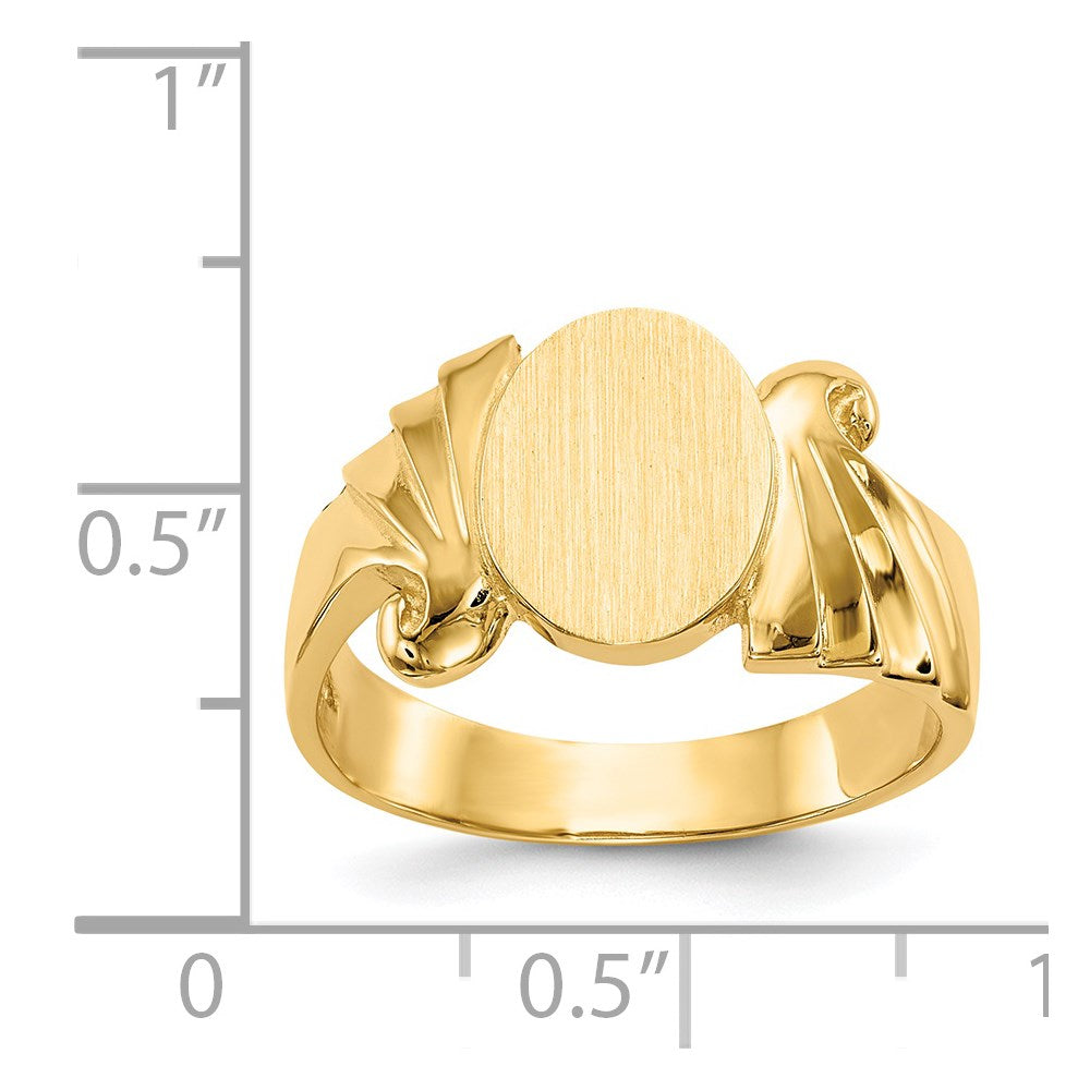 14k 8.5x10.0mm Open Back Signet Ring size 6