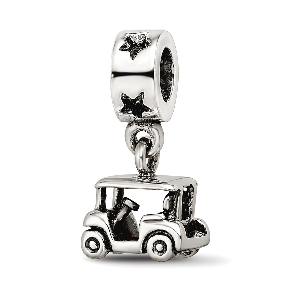 Sterling Silver Reflections Golf Cart Dangle Bead