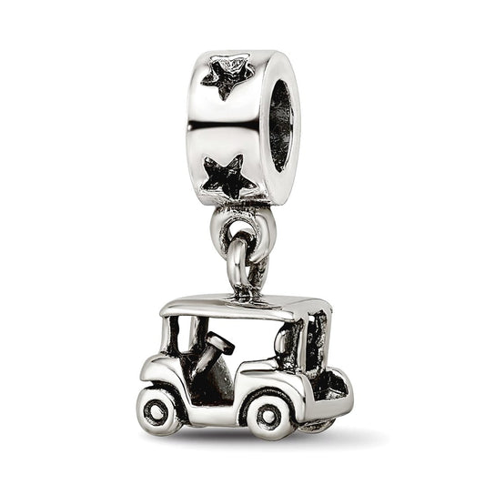 Sterling Silver Reflections Golf Cart Dangle Bead