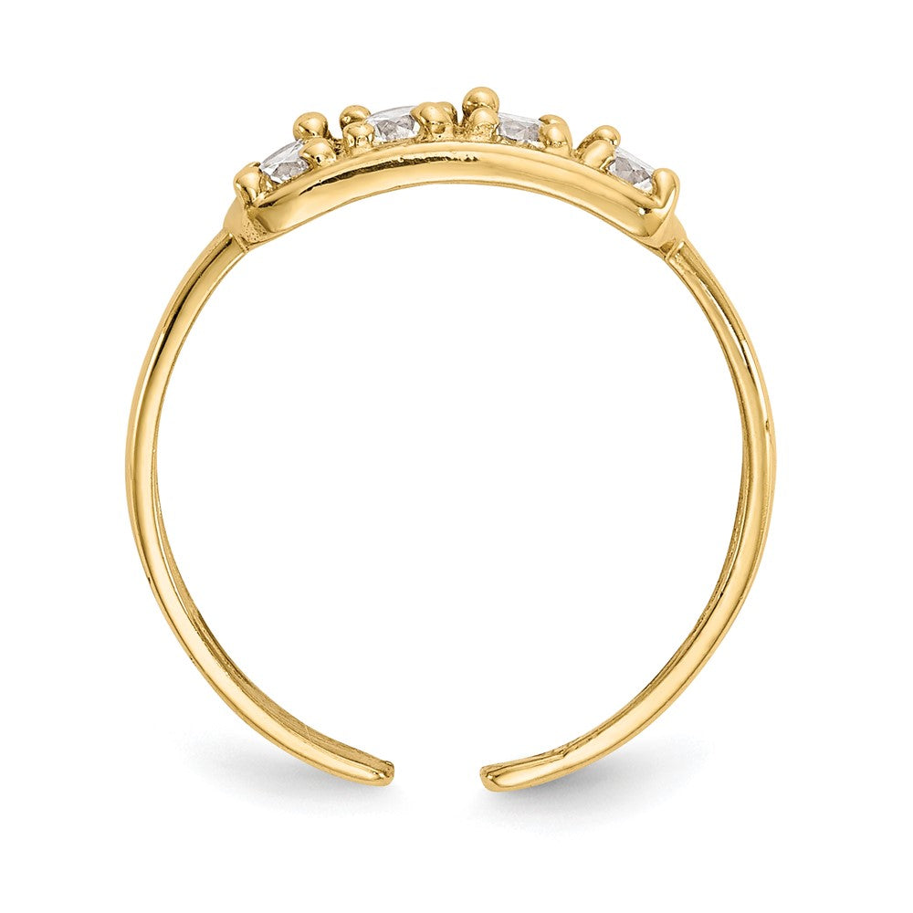 10K CZ Toe Ring Yellow Gold