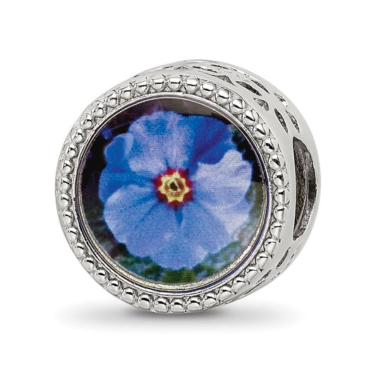 Sterling Silver Reflections Rhodium-plated February Flower Bead