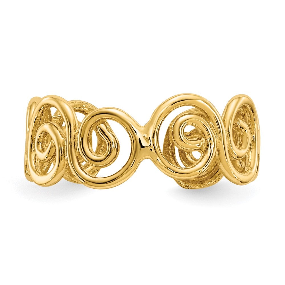 14k Scroll Toe Ring Yellow Gold