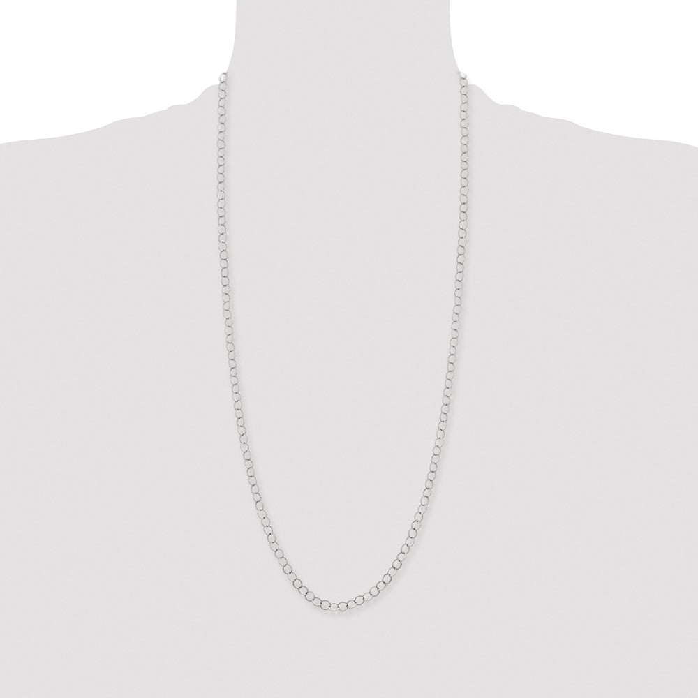 Stainless Steel Polished 6mm Circle Link 30in Necklace