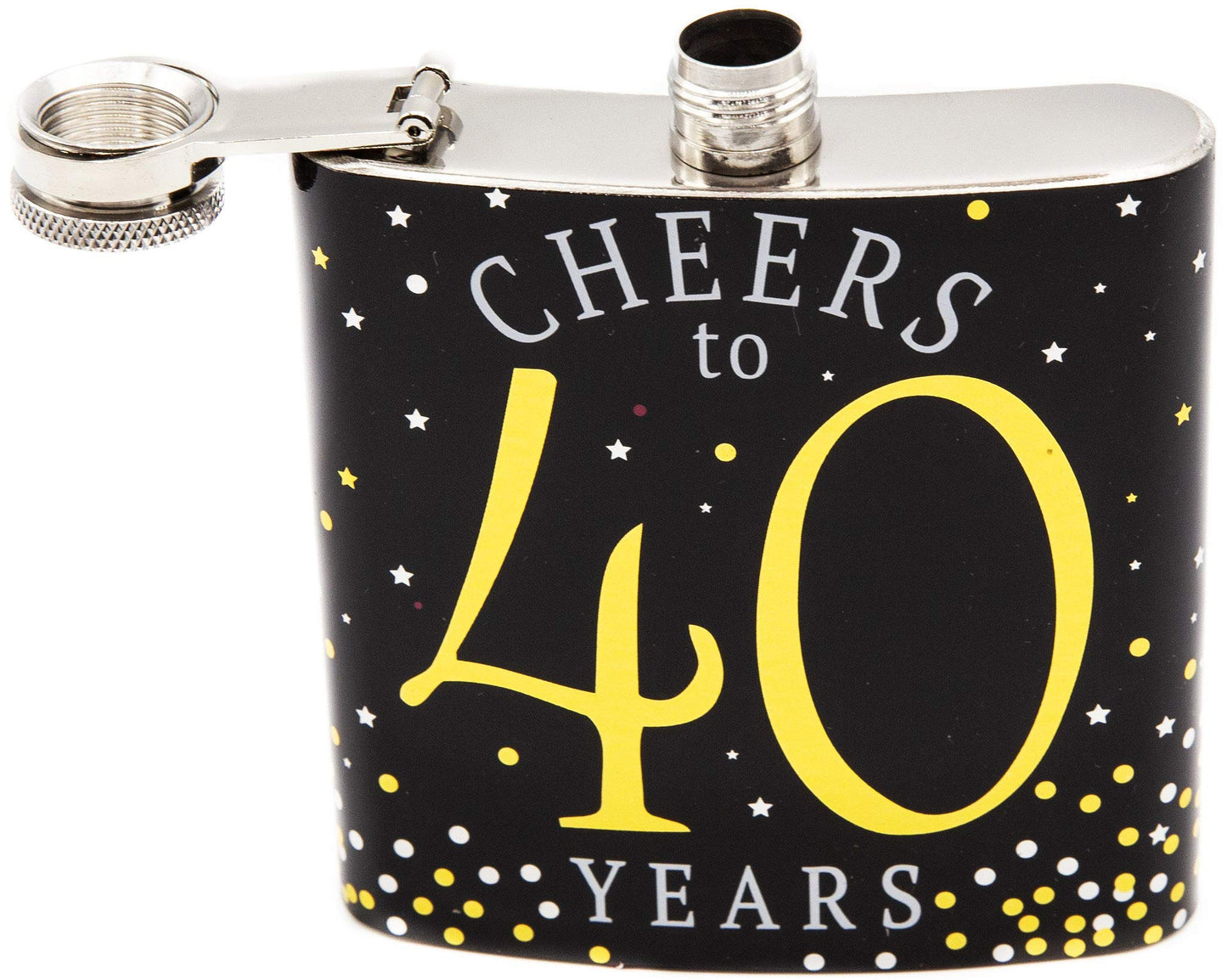 6 oz Stainless Steel Alcohol Flask Special Birthday Milestone Celebration (Cheers Series)