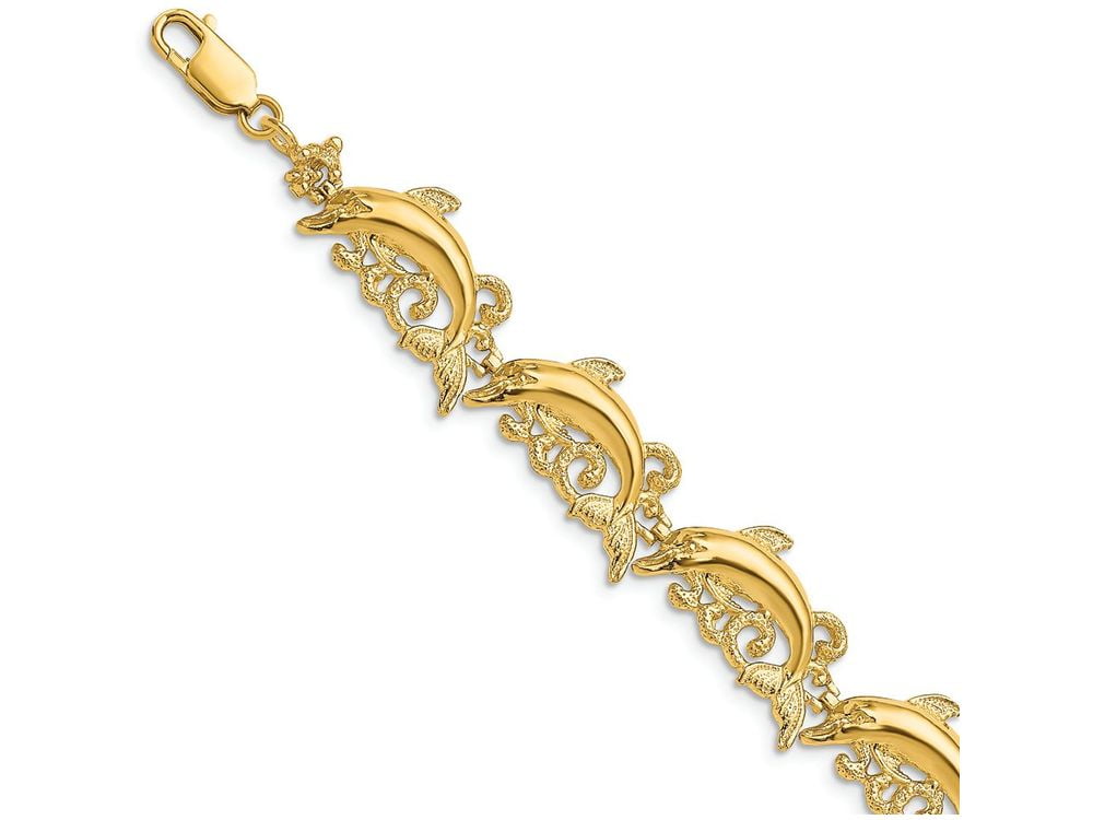 Primal Gold 14 Karat Yellow Gold Dolphin Bracelet