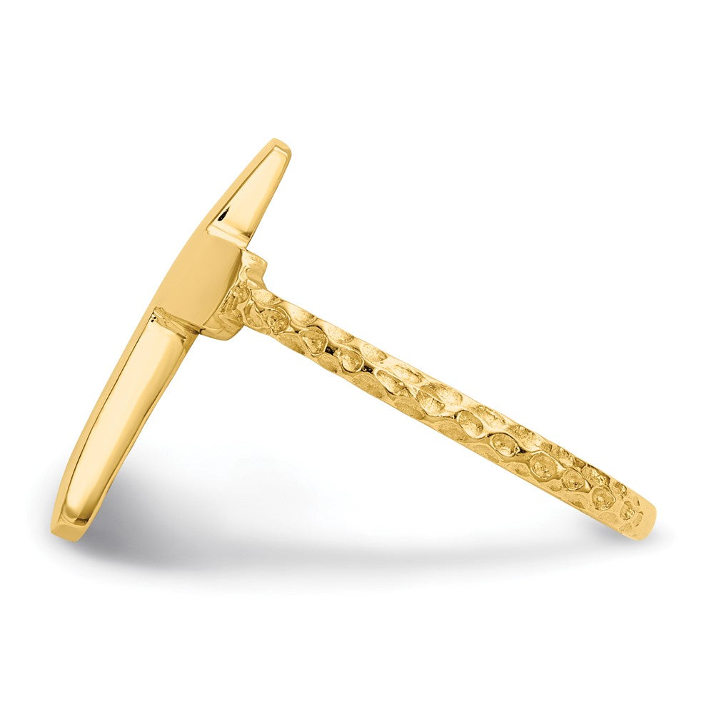 14k Polished Textured Cross Ring Size 7