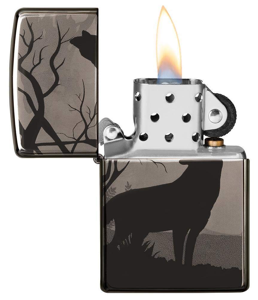 Zippo Howling Wolves 360° Design Black Ice Pocket Lighter