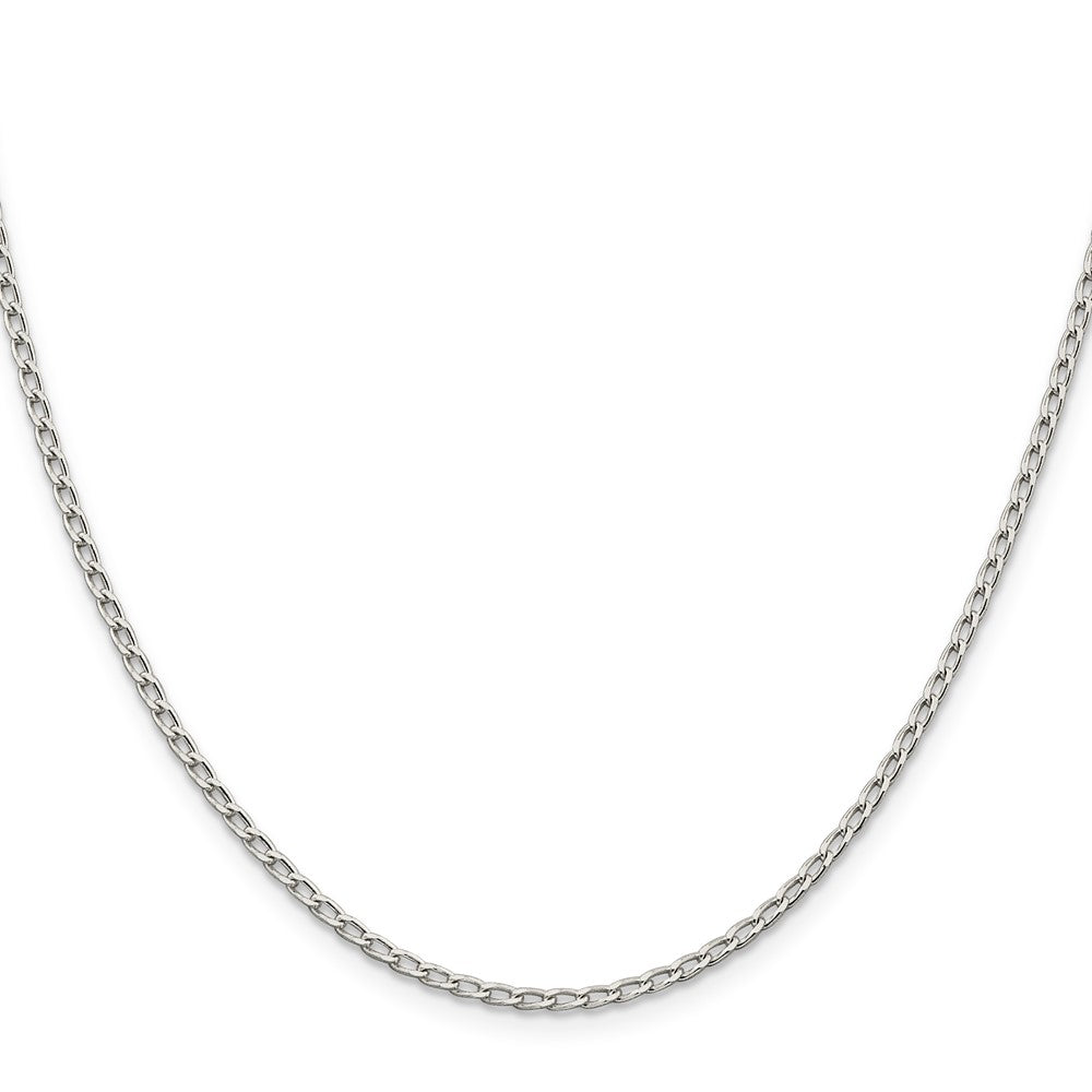 Sterling Silver 2mm Open Elongated Link Chain 18 Inches