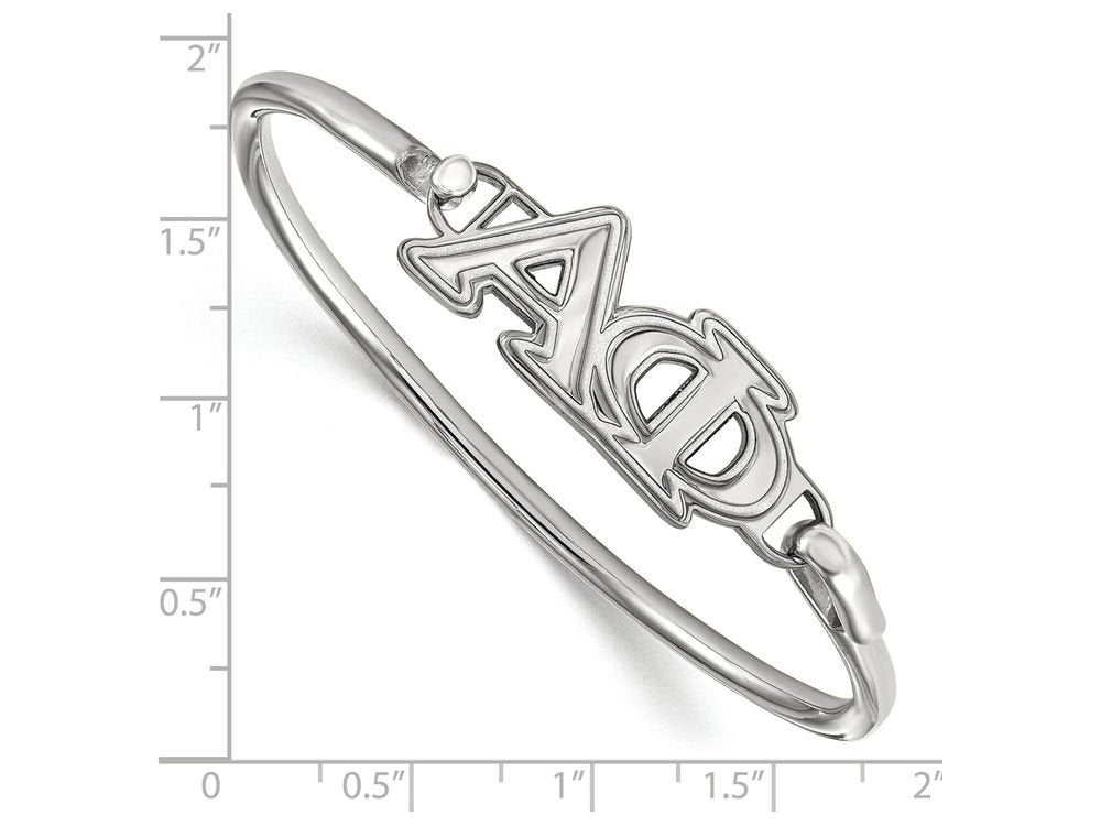 Sterling Silver Official Licensed Greek Sororities 7in Alpha Phi (??) Small Hook and Clasp Bangle