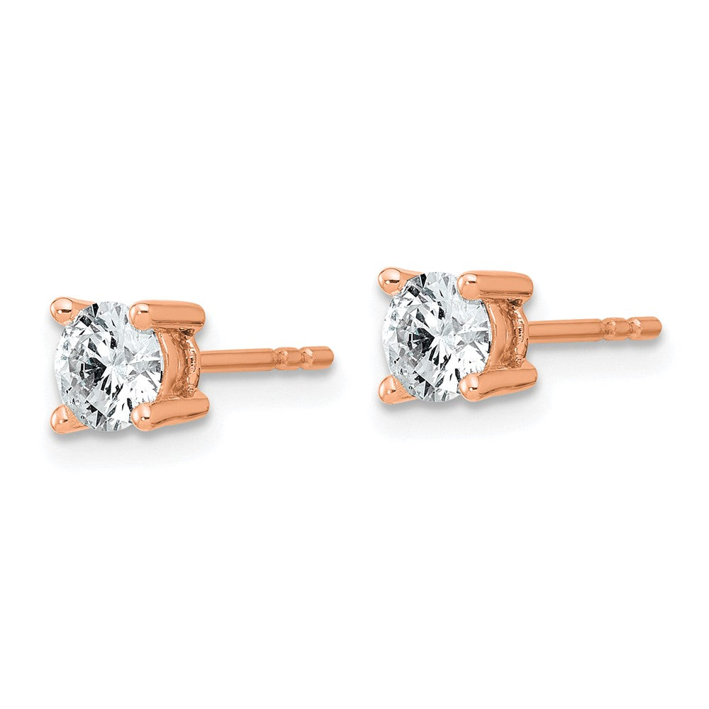 Rose 3/4 ctw Lab Grown Diamond VS/SI+ G+ Round 4 Prong Heavy Wt. Stud Earrings