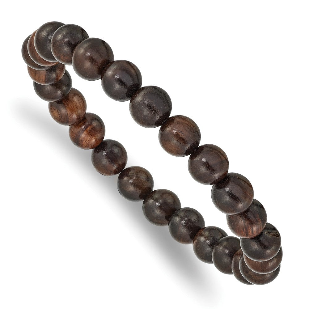 Stretch Bed Red Sandalwood Bracelet 6.75 inches