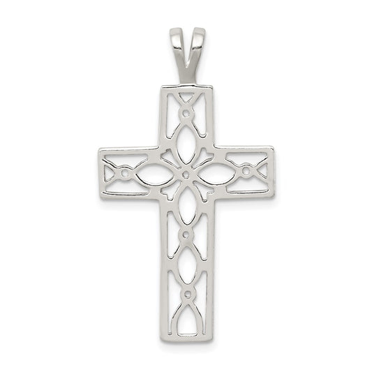 Sterling Silver Polished Cross Pendant