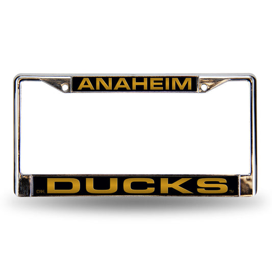 Anaheim Hockey Duck's Car Frame - Chrome Metal Laser Cut License Plate Frame
