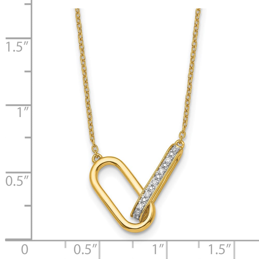 14K Polished Diamond Link Fashion Necklace