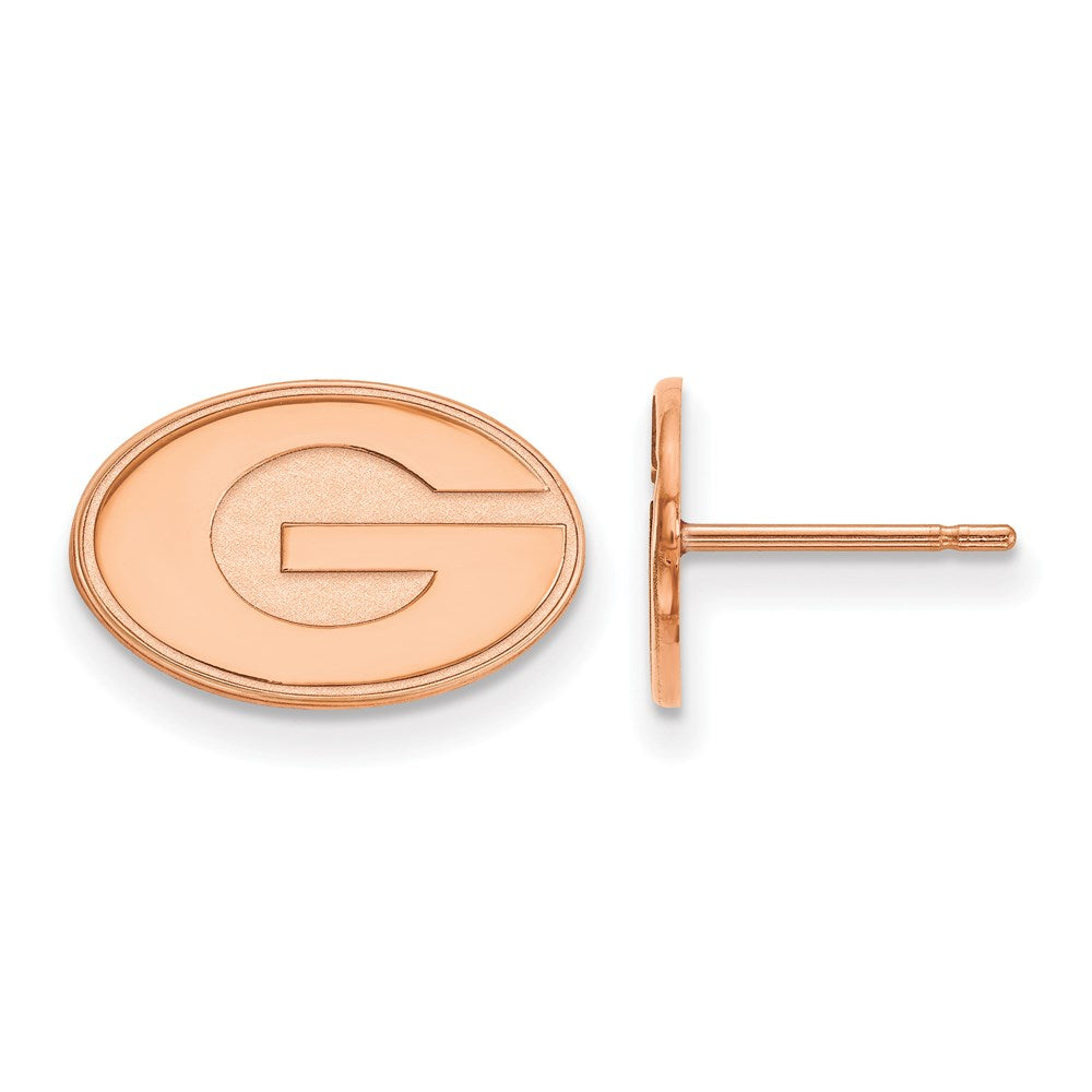 Sterling Silver Rose Gold-plated LogoArt University of Georgia XS Post Earr