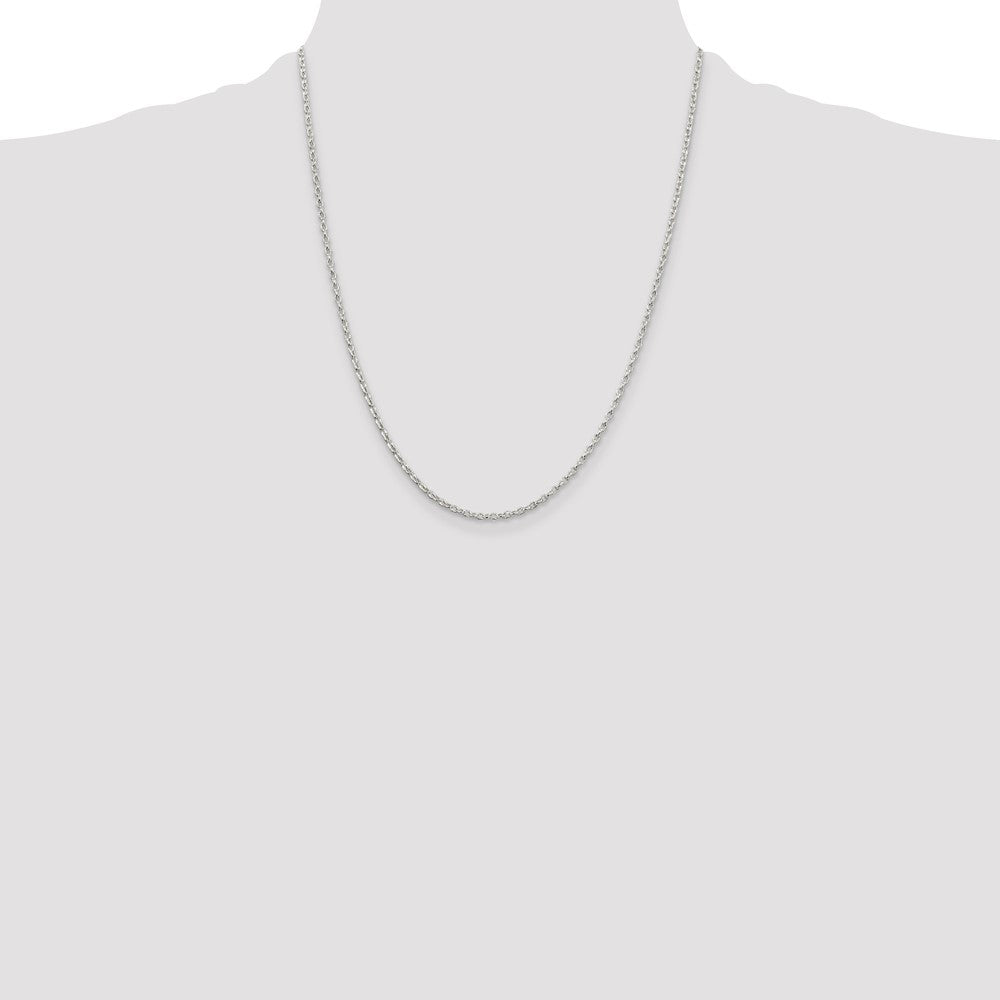 Sterling Silver 1.6mm Oval Fancy Rolo Chain 22 Inches