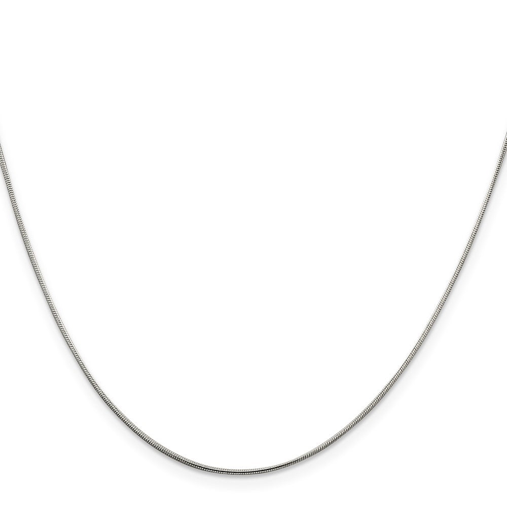 Sterling Silver Rhodium-plated .8mm Round Snake Chain w/2in ext. 18 Inches