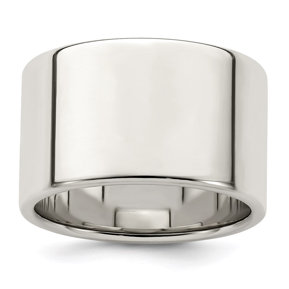 Sterling Silver 12mm Lightweight Flat Size 7 Band