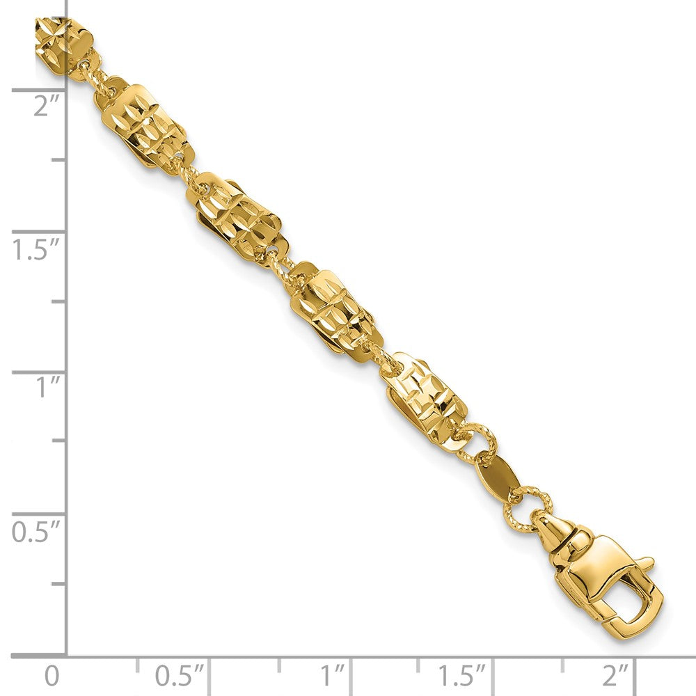 14K Polished Fancy Link Bracelet 7.5  inches
