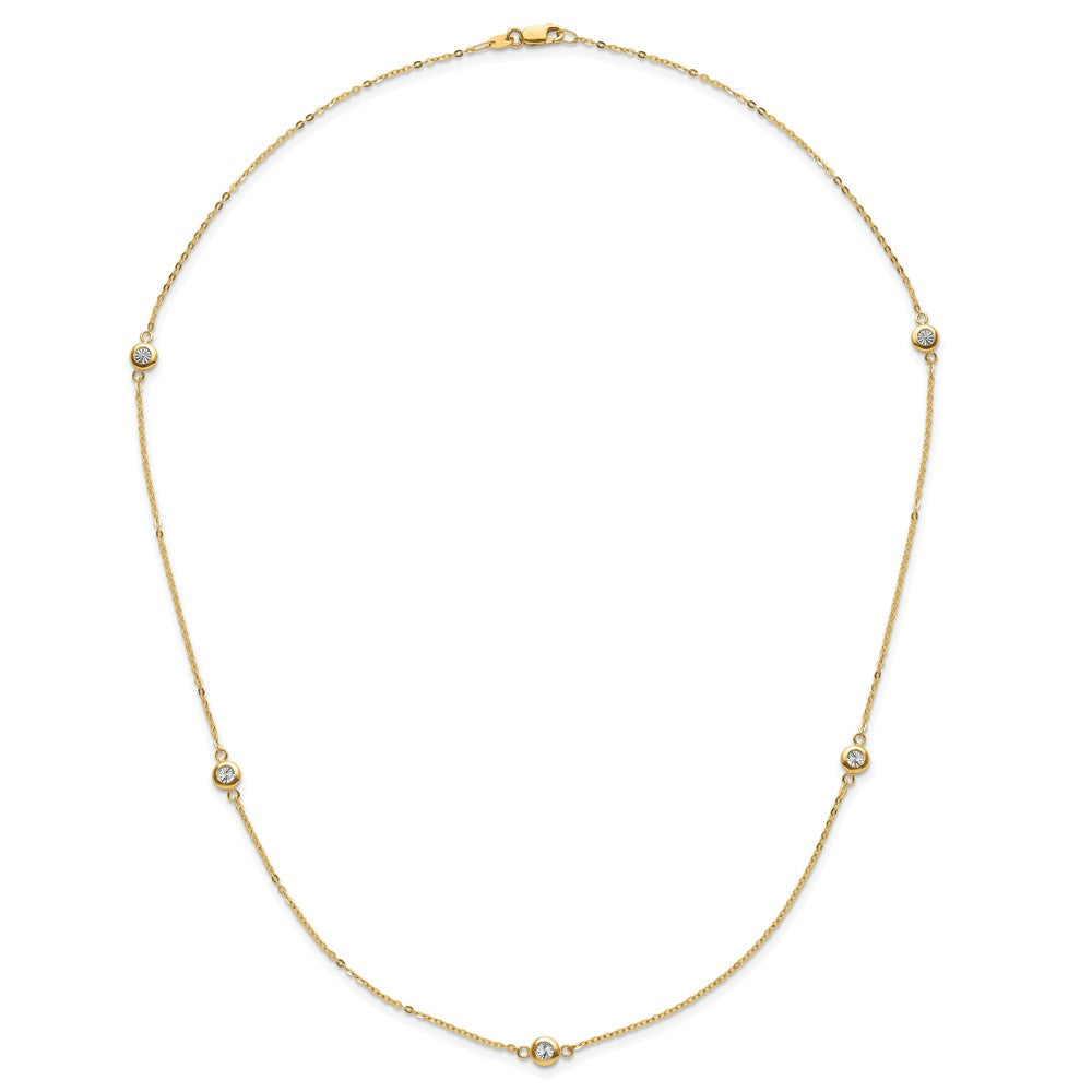 14k Two-tone Polished D/C Necklace