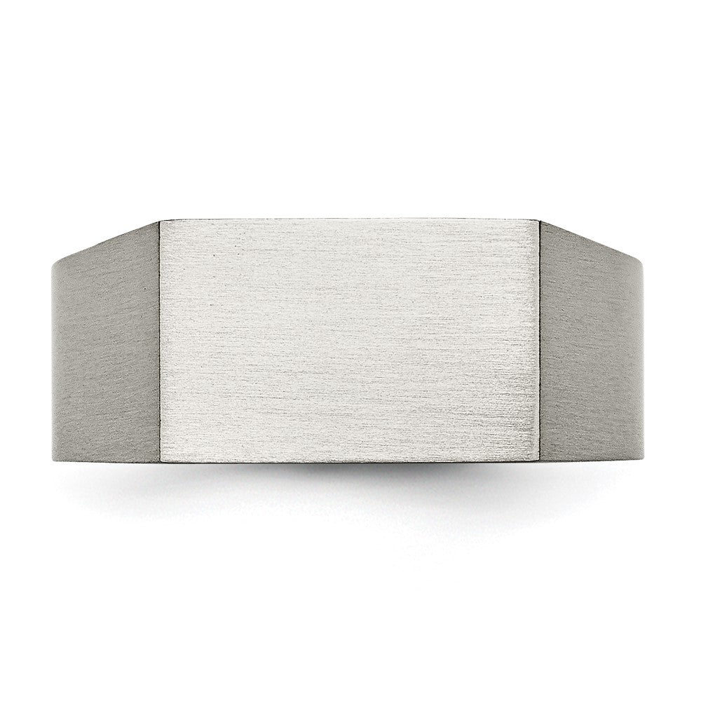 Titanium Brushed and Polished Signet Ring Size - 9