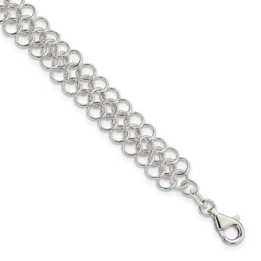 Sterling Silver Fancy Link Bracelet 7.5 inches