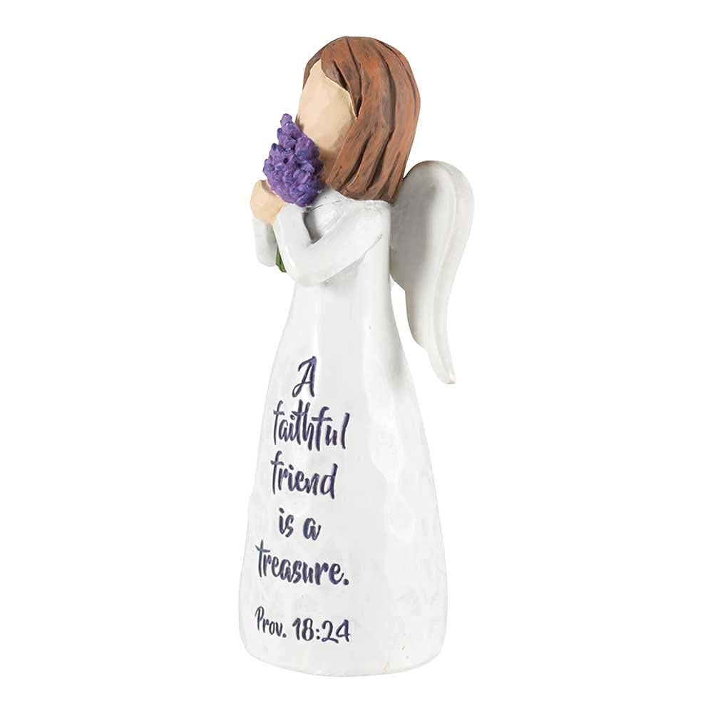 A Faithful Friend Is A Treasure Angel Figurine