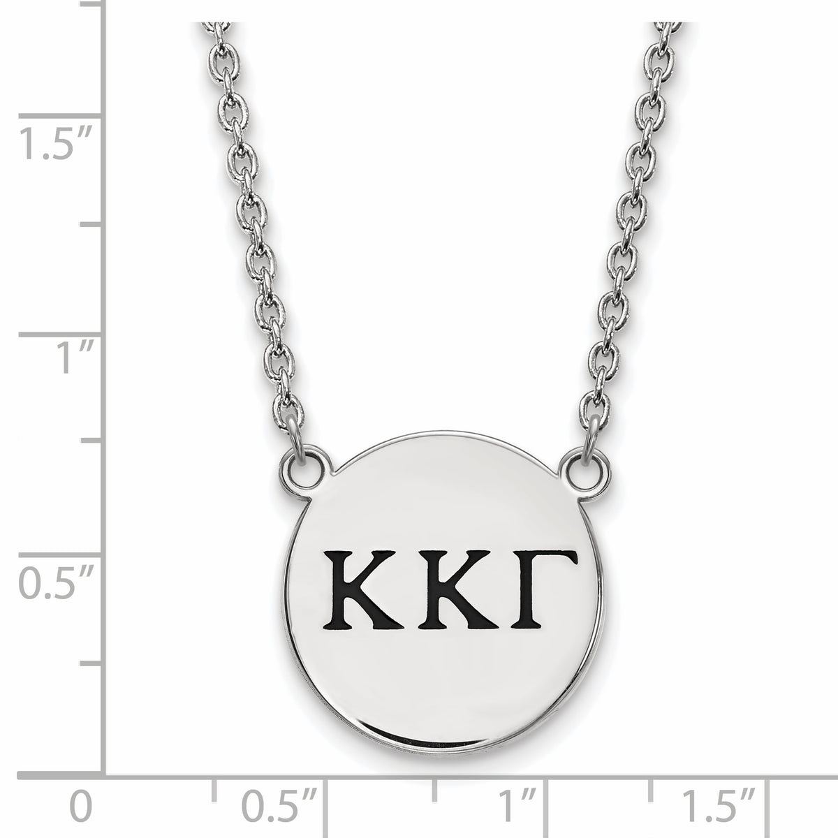 Sterling Silver 18in Official Licensed Greek Sororities Kappa Kappa Gamma (???) Small Enamel Pendant w/Necklace
