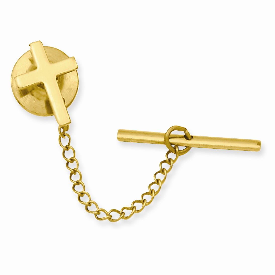 Kelly Waters Gold-plated Polished Cross Tie Tac QKW565