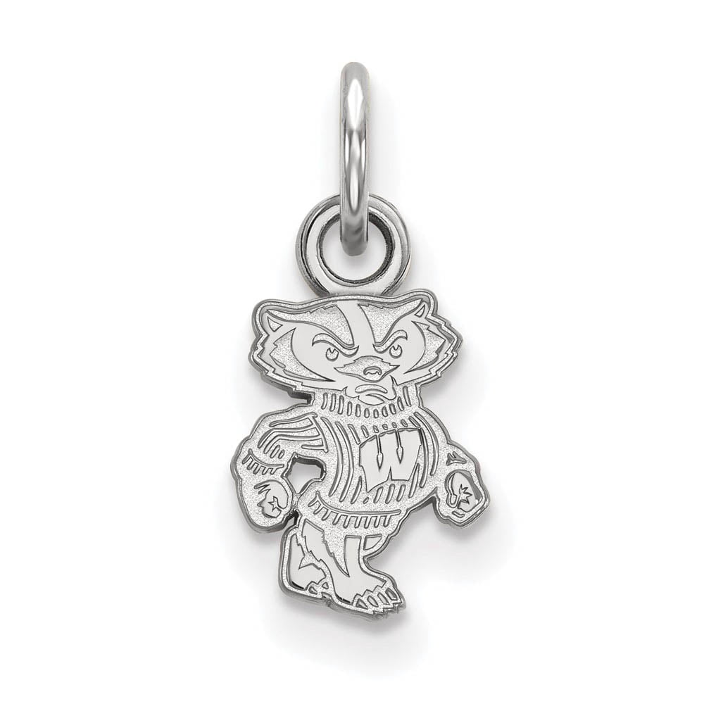 10k White Gold LogoArt University of Wisconsin Badger Extra Small Pendant Q1W043UWI