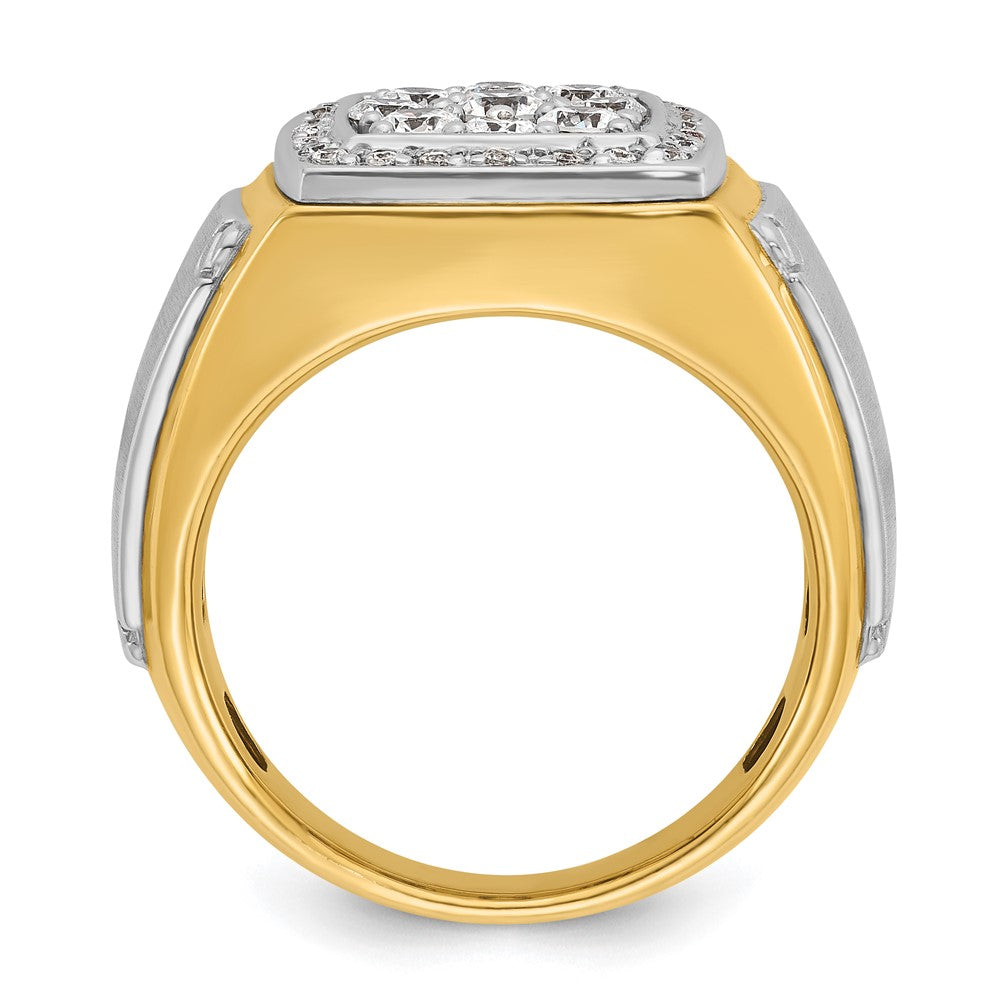 IBGoodman 14k Two-tone Men's Polished and Satin Square Cluster Ring Mounting