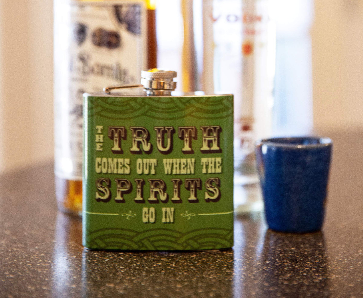 Truth & Spirits - 6 oz Stainless Steel Alcohol Flask Special Celebrations and Occasions
