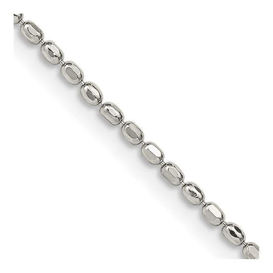Sterling Silver 1.5mm Fancy Beaded Chain 24 Inches