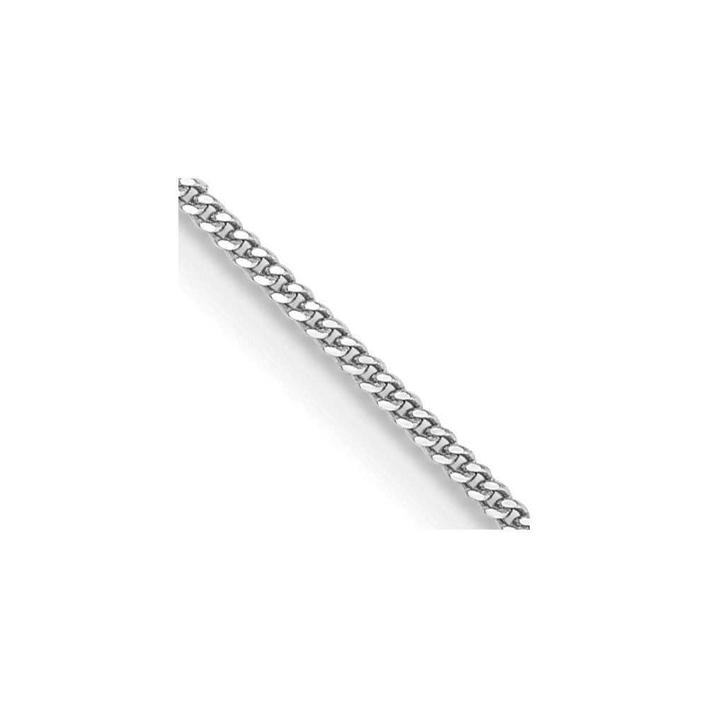 14K White Gold 20 inch .9mm Curb  with Spring Ring Clasp Pendant Chain