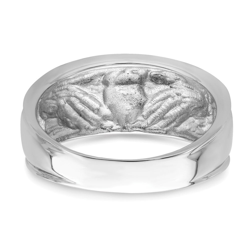 14k White Gold Men's Claddagh Band Size 10