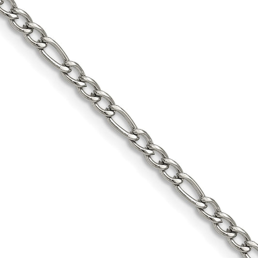 Chisel Stainless Steel Polished 3mm 22 inch Figaro Chain