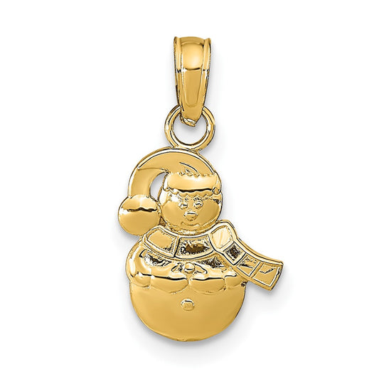 10k Snowman Pendant