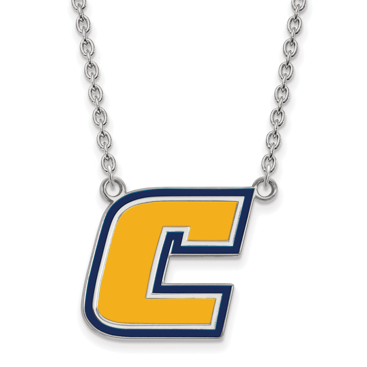 LogoArt Sterling Silver The University Of Tennessee At Chattanooga Large Enamel Pendant Necklace W/neck
