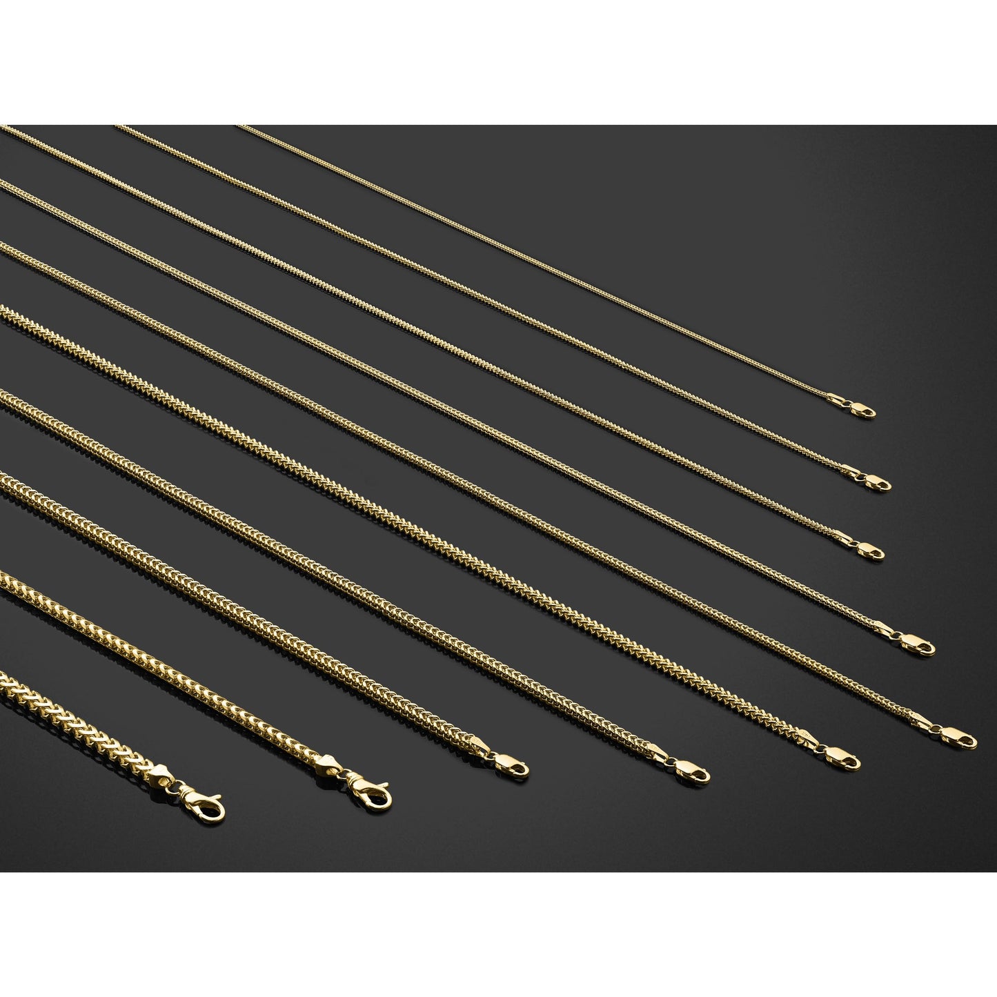 14K 24 inch 1.5mm Franco with Lobster Clasp Chain