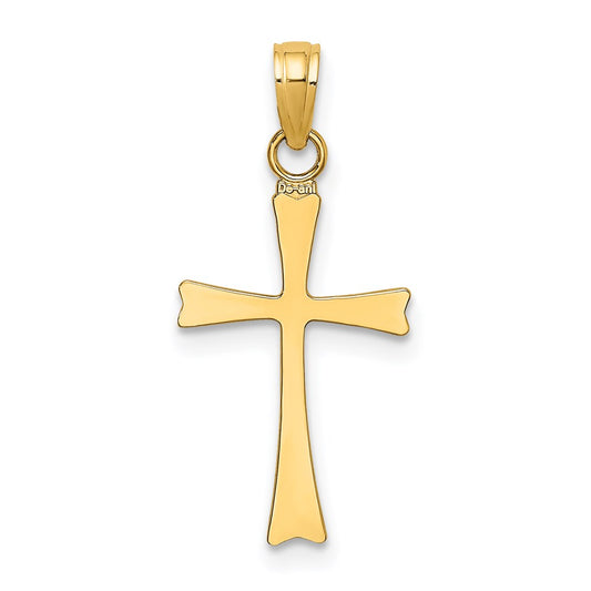 14K Polished Cross Charm