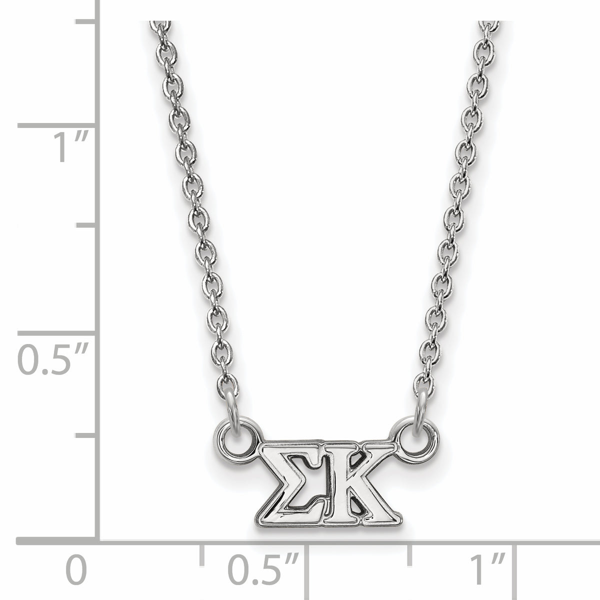 Sterling Silver 18in Official Licensed Greek Sororities Sigma Kappa (??) XS Pendant w/ Necklace