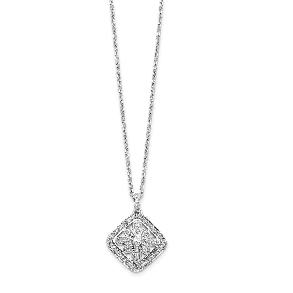 14k White Gold Diamond Vintage 18 inch Necklace