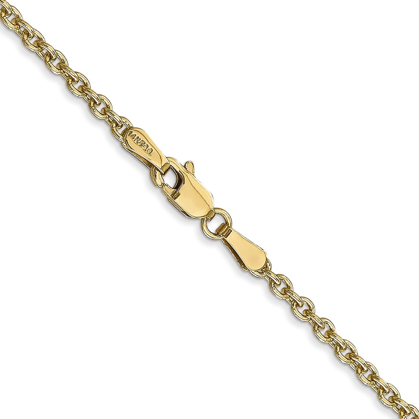 14K 9 inch 2.2mm Forzantine Cable with Lobster Clasp Anklet