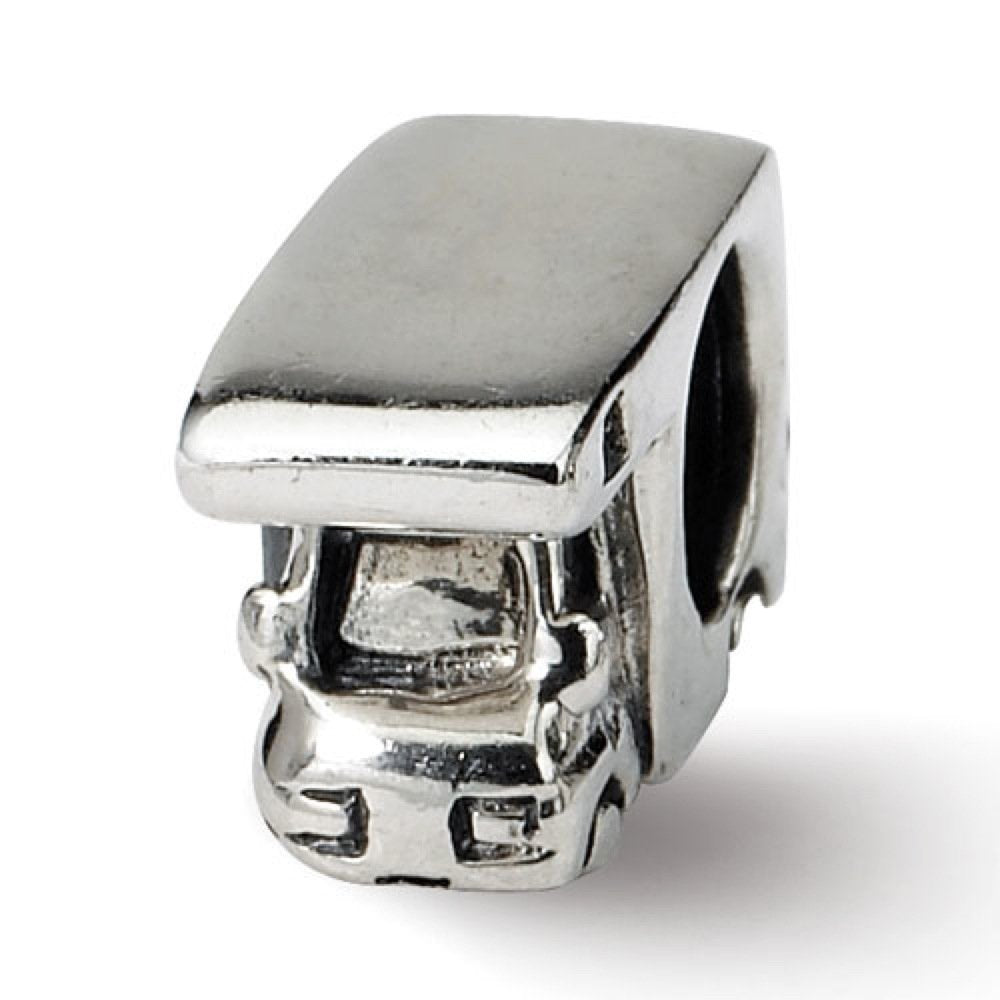 925 Sterling Silver Polished Oxidized Reflections Rv Camper Bead Charm 6.36x4.55mm Wide Pendant Necklace for Women