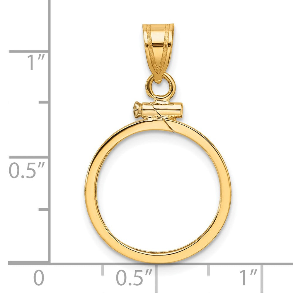 Wideband Distinguished Coin Jewelry 10k Polished 16.5mm x 1.35mm Screw Top Coin Bezel Pendant