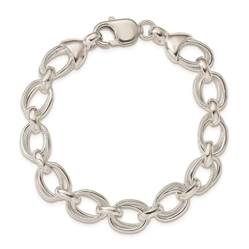 Sterling Silver 7.5inch Fancy Link Bracelet 7.5 inches