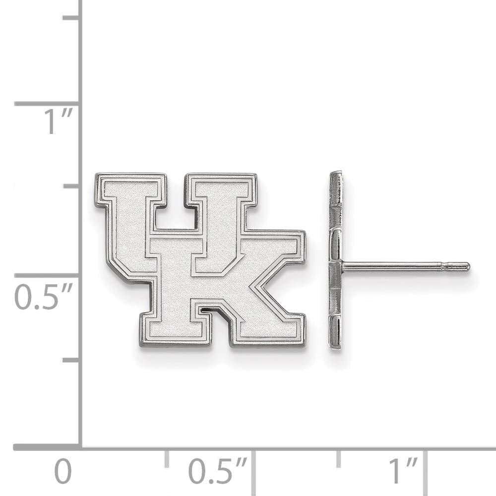 Sterling Silver Rhodium-plated LogoArt University of Kentucky U-K Small Post Earrings QSS009UK